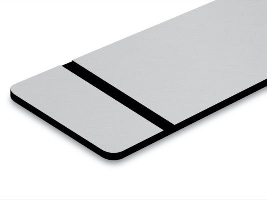 Gładki Srebrny / Czarny - Laminat Grawerski