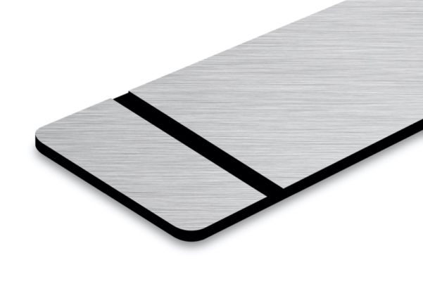 Szczotkowane Aluminium / Czarny - Laminat Grawerski