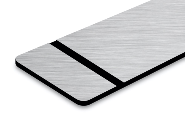 Szczotkowane Aluminium / Czarny - Laminat Grawerski