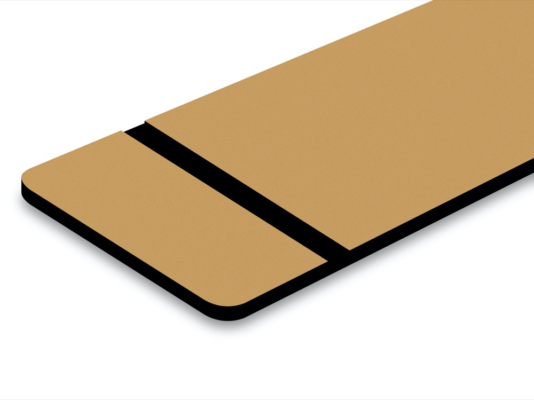 Gładki Złoty / Czarny - Laminat Grawerski