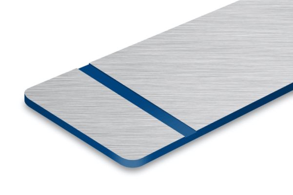 Stal Nierdzewna / Niebieski - Laminat Grawerski