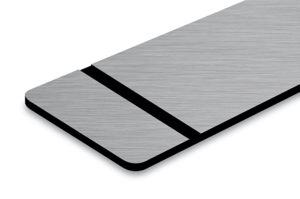 Stal Nierdzewna / Czarny - Laminat Grawerski