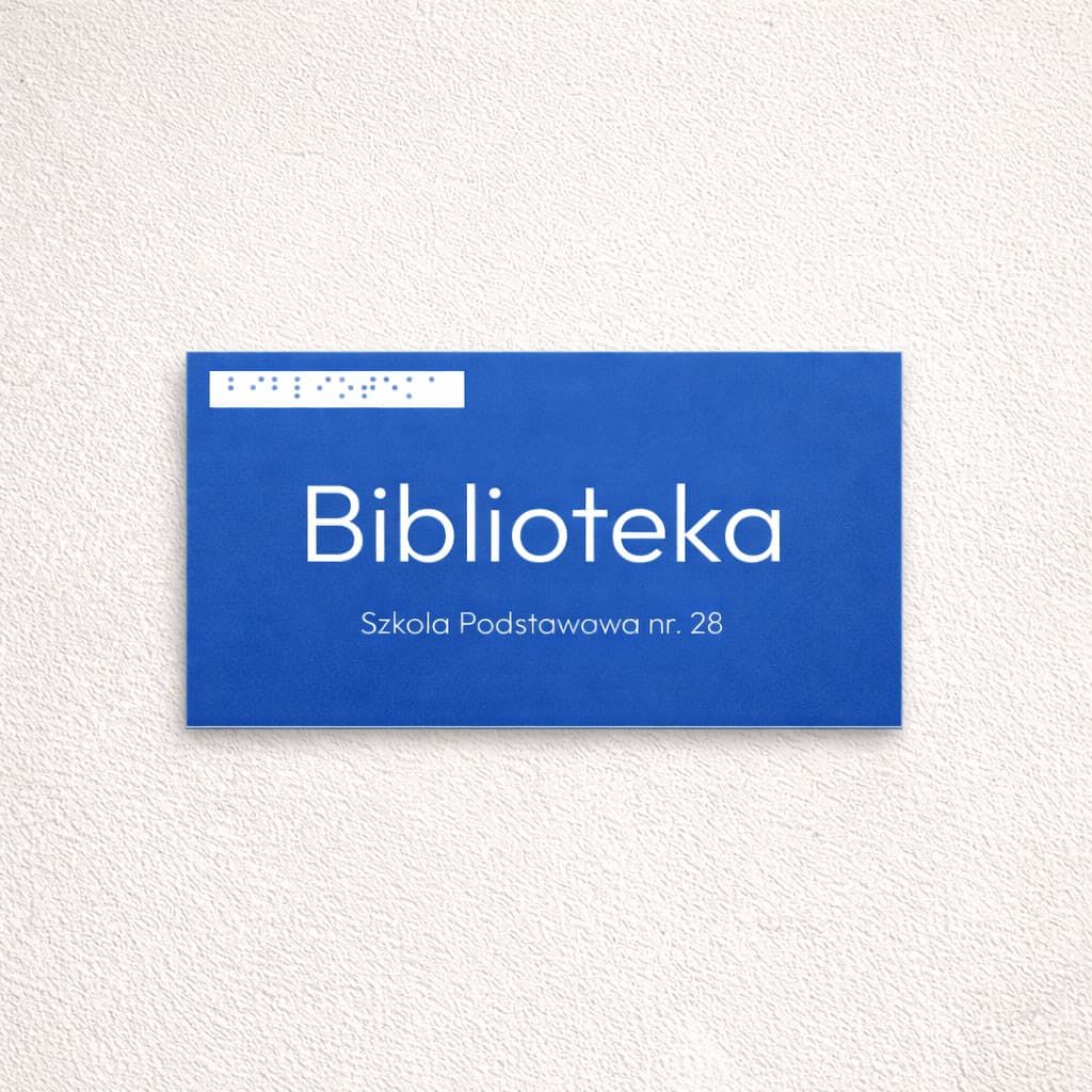 Tabliczki Braille na drzwi i korytarze w budynku publicznym lub instytucji