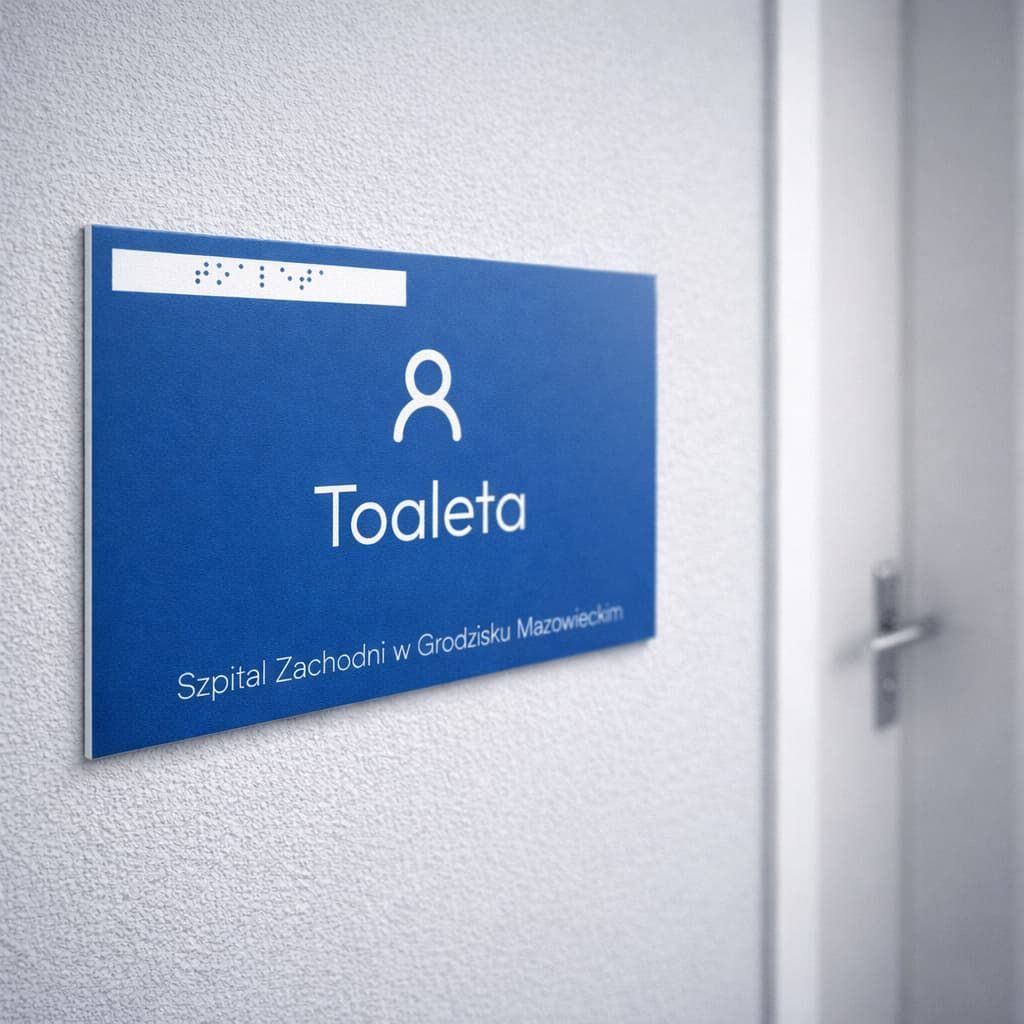 Tabliczka na drzwi do gabinetu z czytelnym napisem