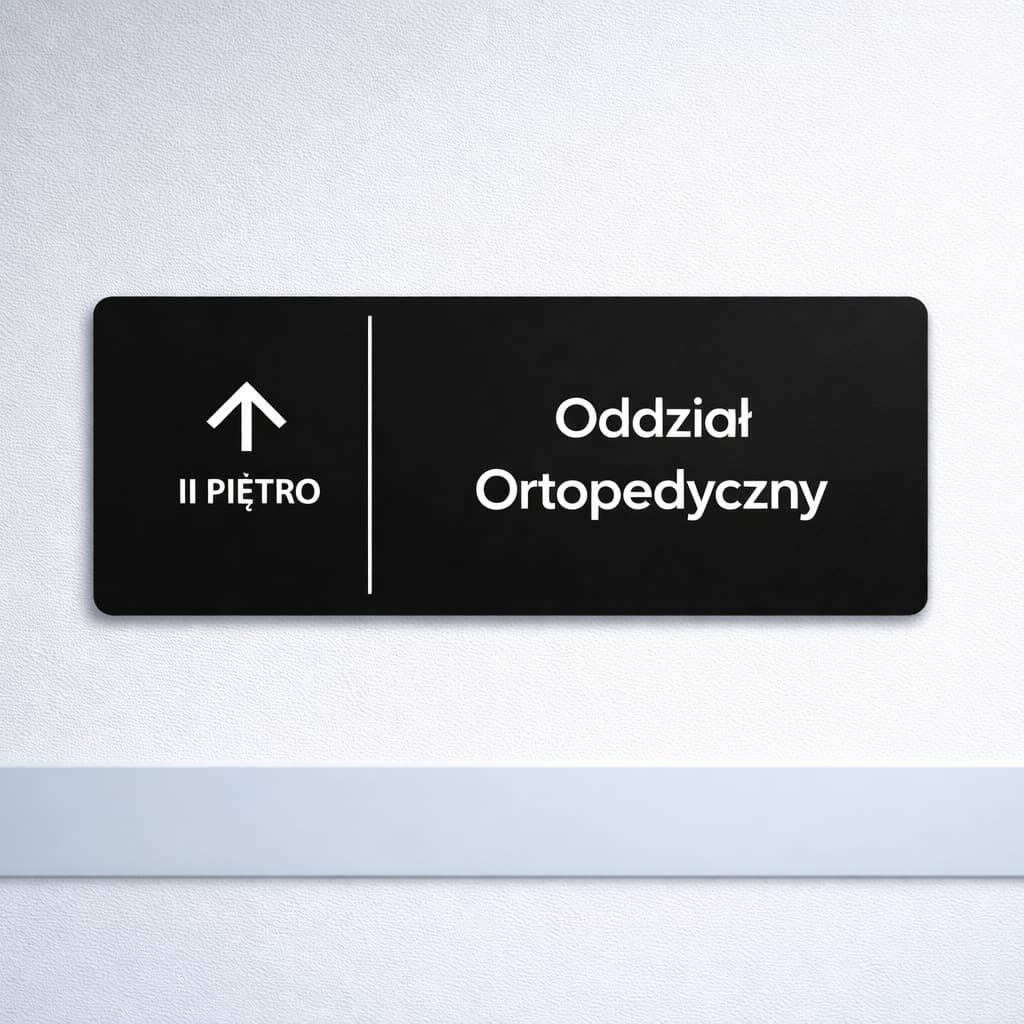 Tabliczka na drzwi do gabinetu z kontrastowym napisem