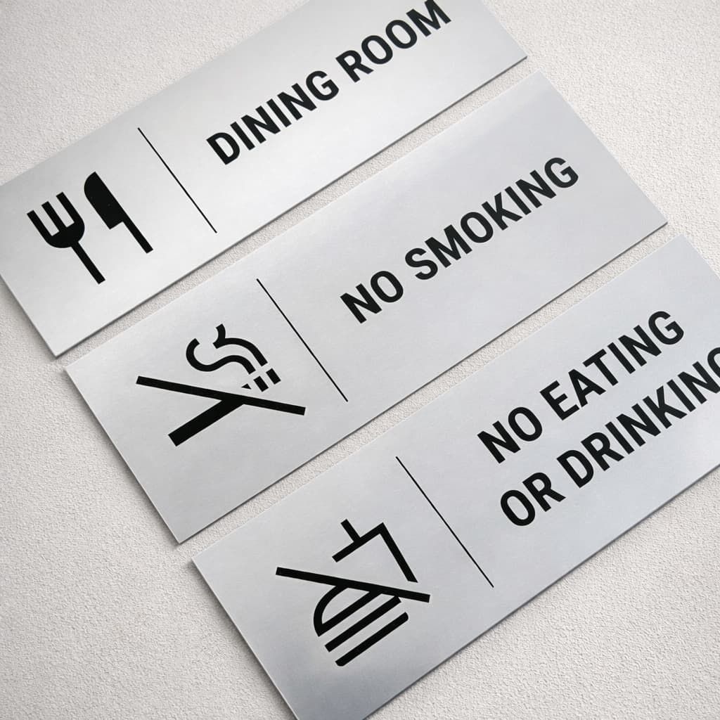 Samoprzylepne tabliczki na drzwi w spójnym stylu dla biura