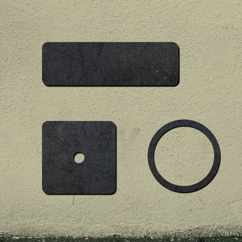 Cięcie gumy, trzy elementy wykonane z gumy NBR