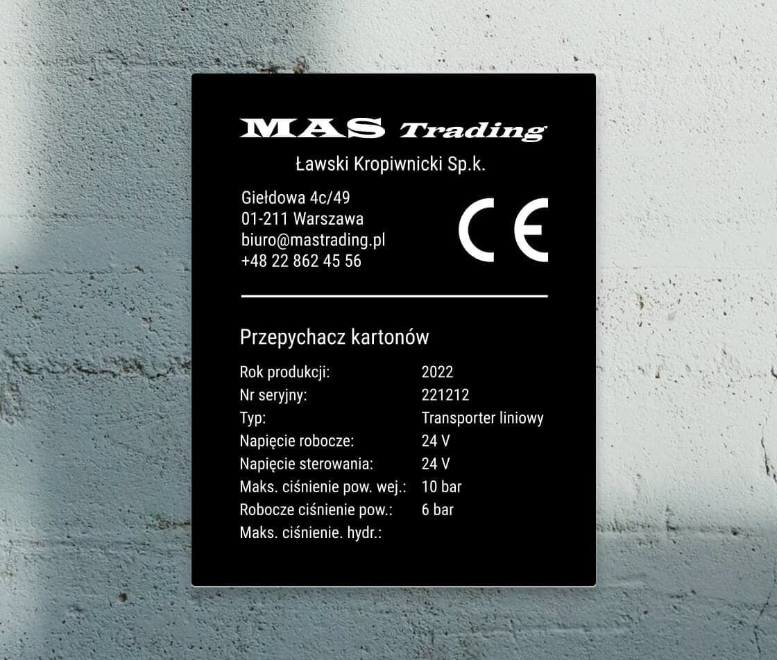 Tabliczki opisowe z laminatu grawerskiego, grawerowane laserowo