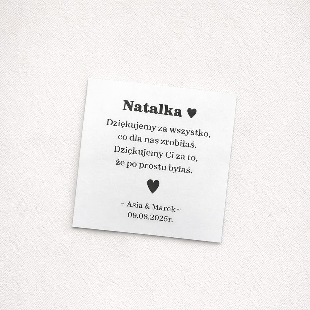 Tabliczka pamiątkowa z dedykacją, datą i treścią dopasowaną do okazji