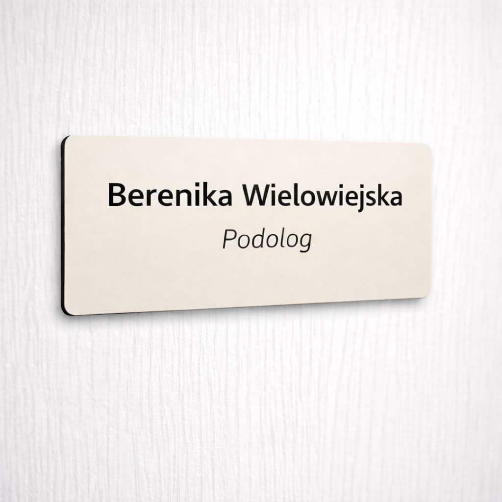 Tabliczka na drzwi do gabinetu montowana taśmą dwustronną