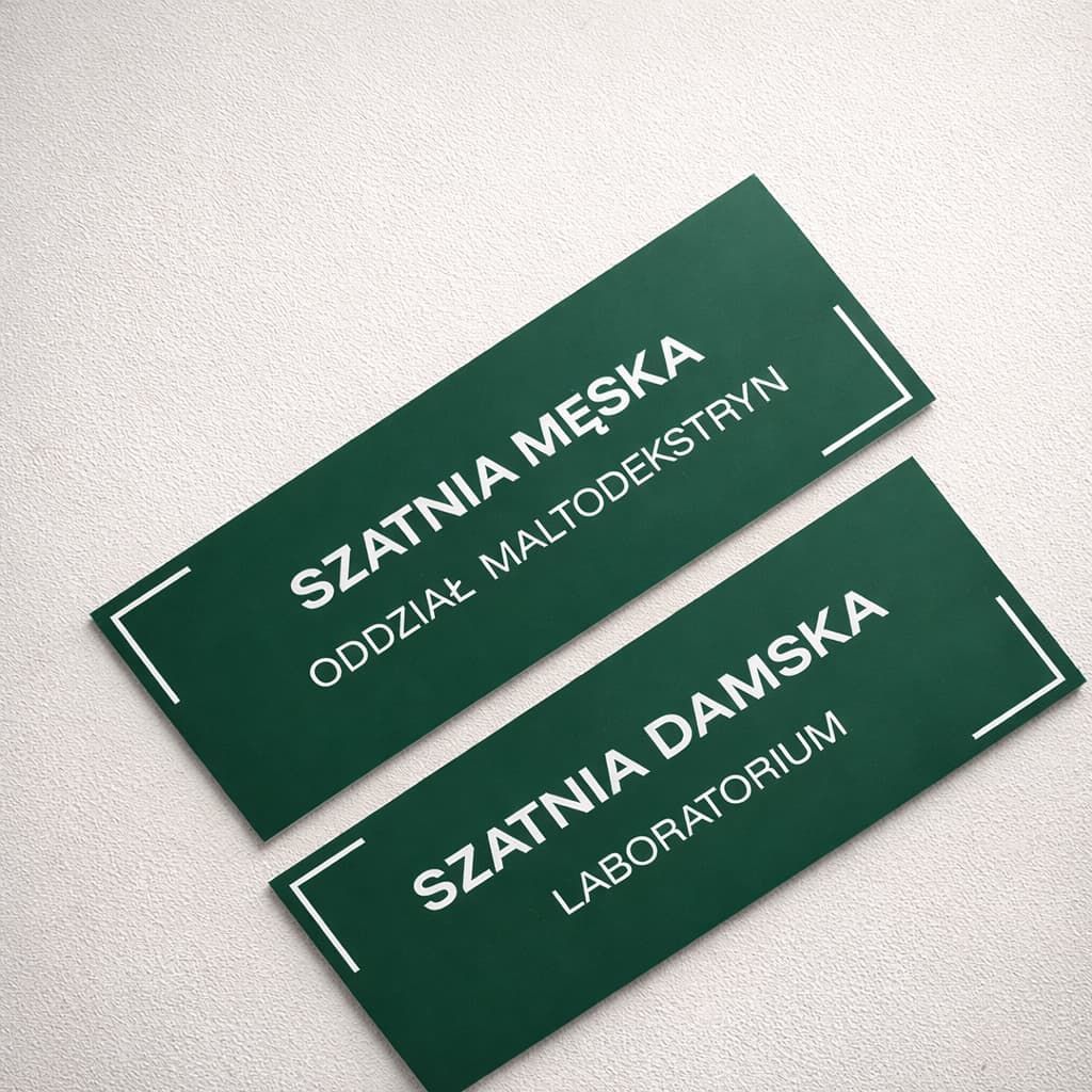 Zestaw tabliczek na drzwi dla całego biura w jednej kolorystyce