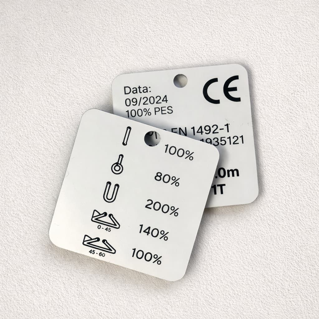 Tabliczka znamionowa z czytelnym układem danych technicznych i oznaczeń