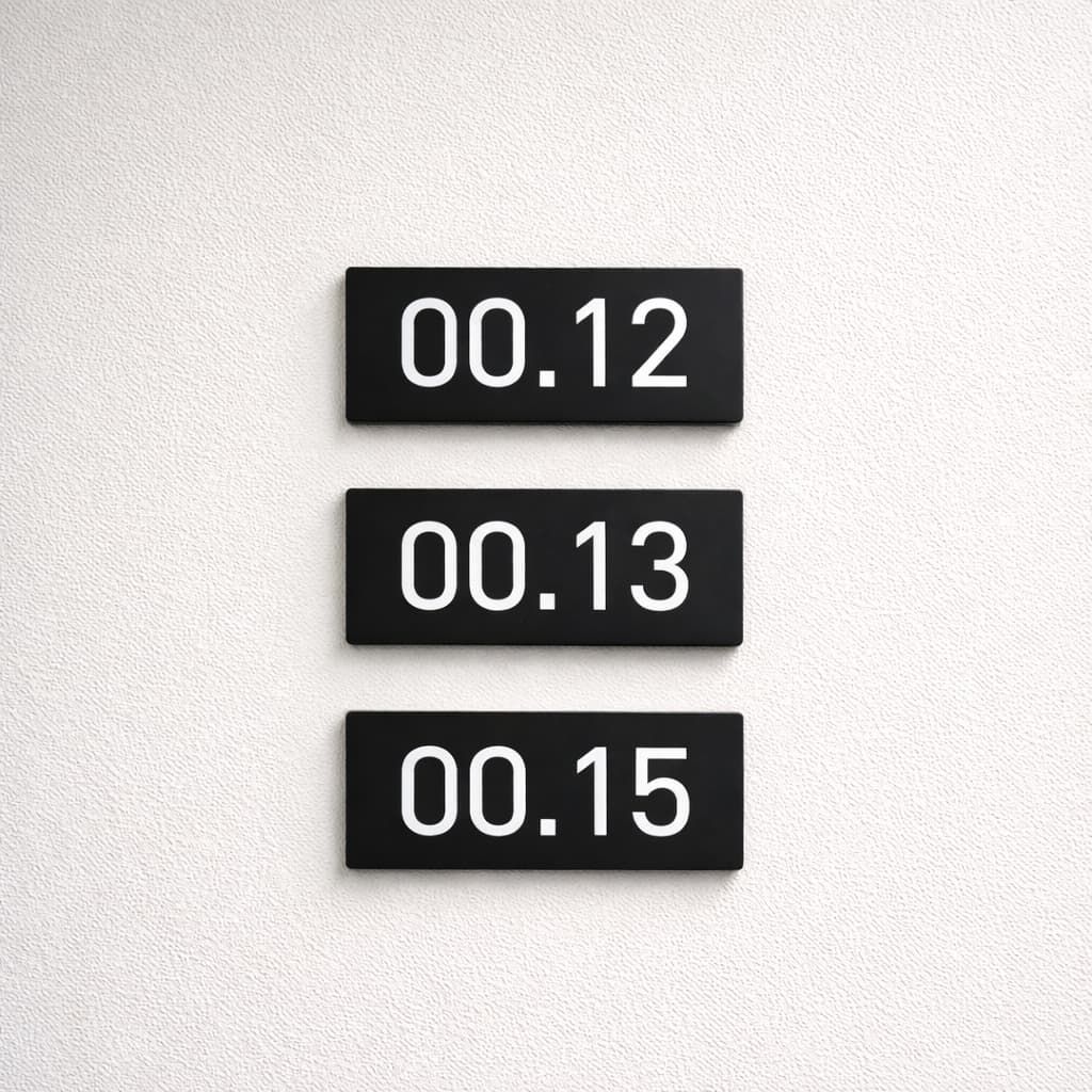 Grawerowana tabliczka na drzwi z czytelnym oznaczeniem pomieszczenia