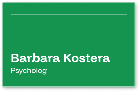 Zielona tabliczka na drzwi gabinetu psychologa