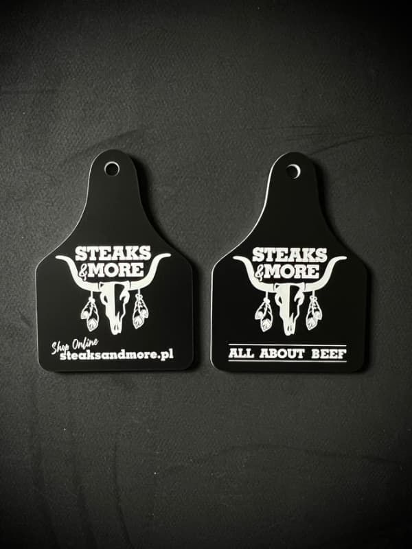 Tabliczka informacyjna grawerowana z laminatu grawerskiego czarna z logo identyfikator