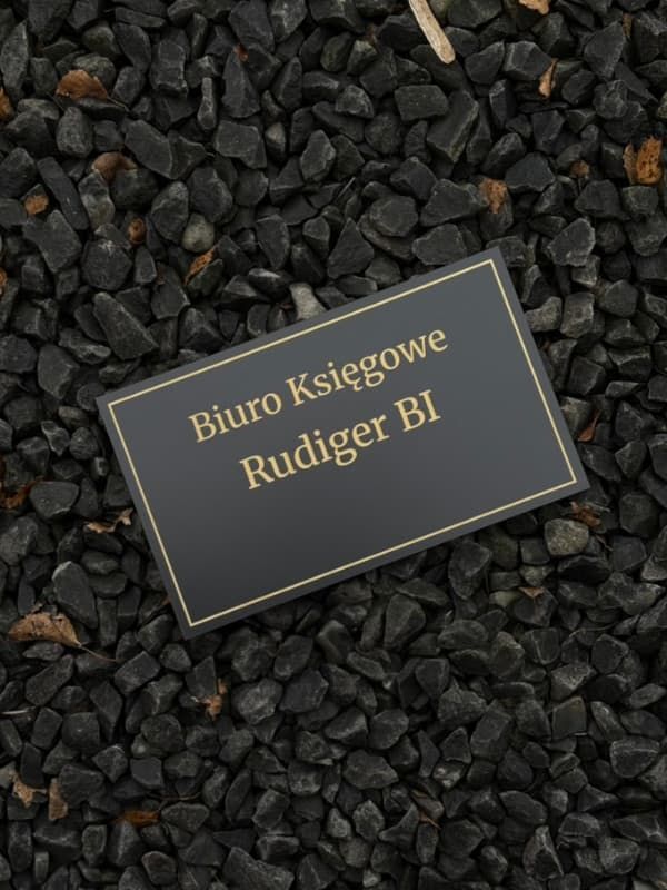 Tabliczka na drzwi do biura grawerowana z laminatu grawerskiego biuro księgowe Rudiger BI