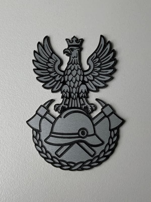 Tabliczka pamiątkowa grawerowana z laminatu grawerskiego herb i emblemat tabliczki na obraz