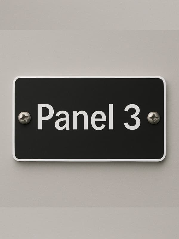 Tabliczka opisowa do szafy elektrycznej grawerowana z laminatu grawerskiego Panel 3