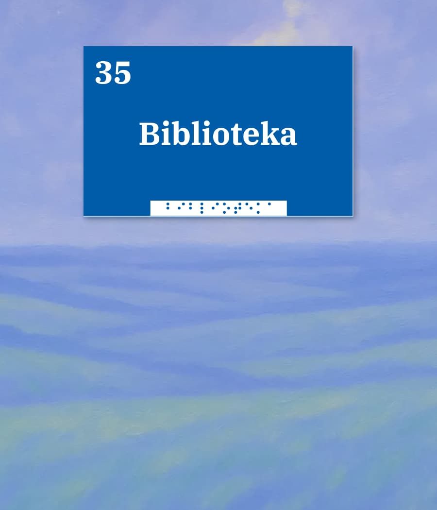 Projekt tabliczki na drzwi do szkoły z nazwą sali