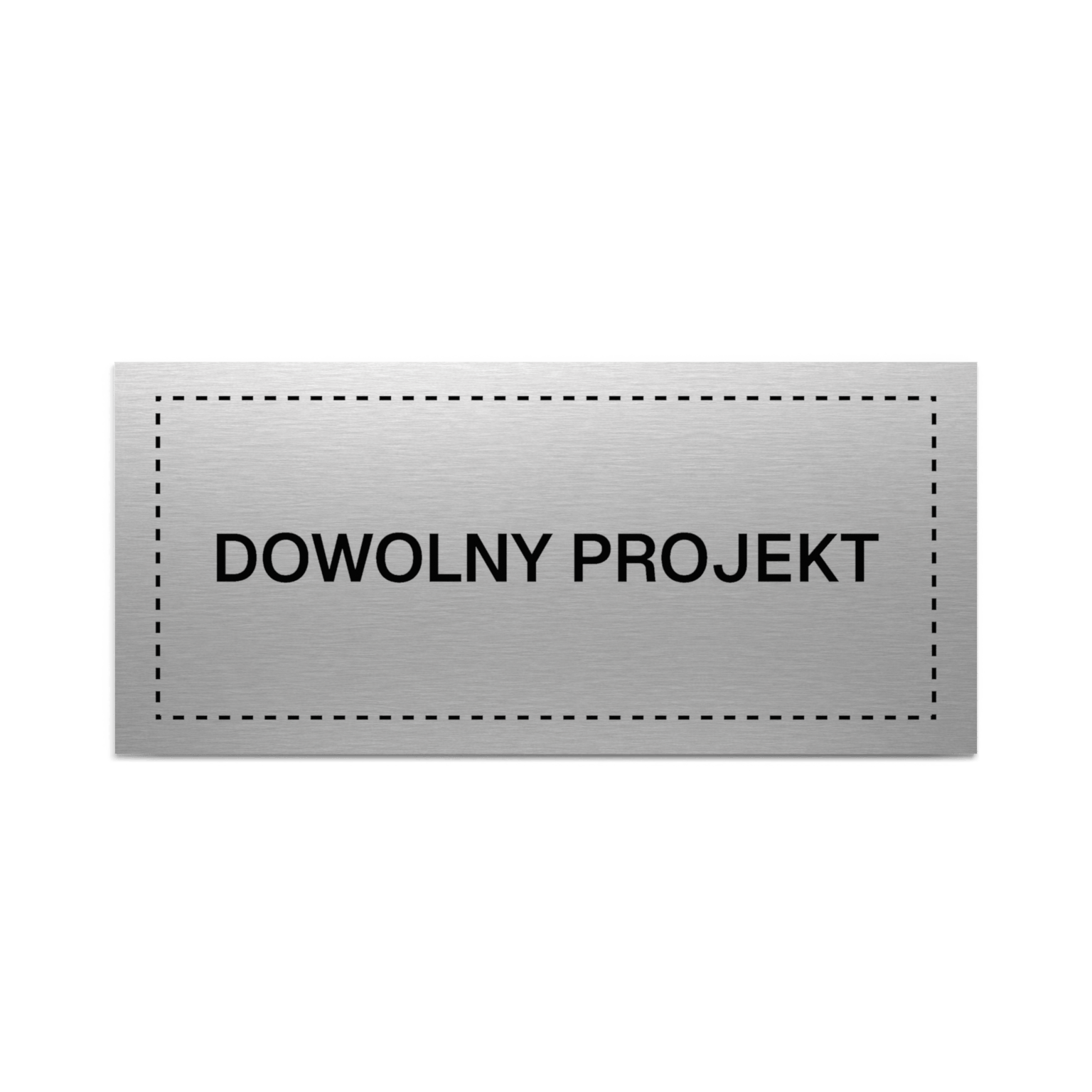 Tabliczka pamiątkowa z laminatu w kolorze szczotkowanego aluminium z napisem Dowolny projekt