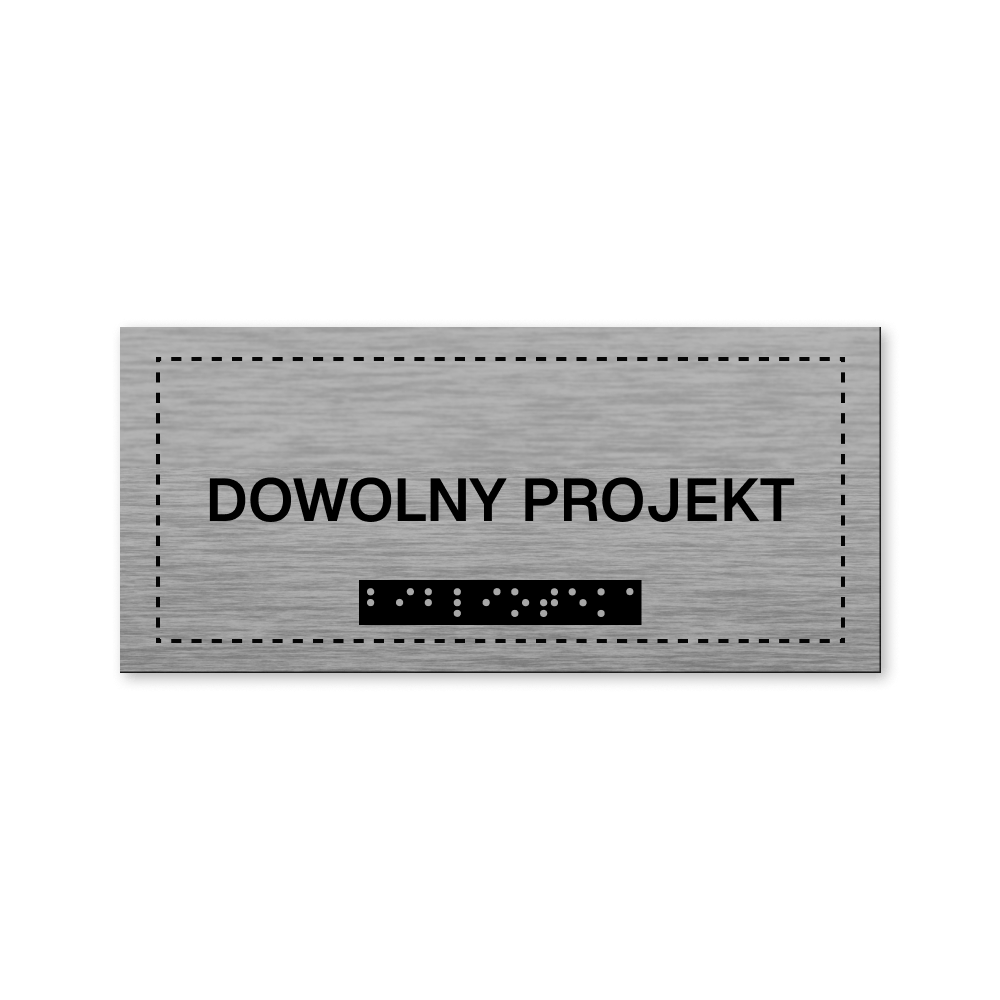 Indywidualny projekt tabliczki z laminatu grawerskiego z napisem w Braille'u