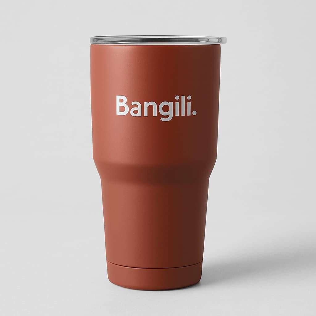 Grawerowanie laserowe na metalowym kubku