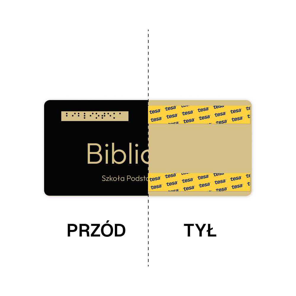 Montaż tabliczek z alfabetem Braille’a dla osób niewidomych na taśmie Tesa