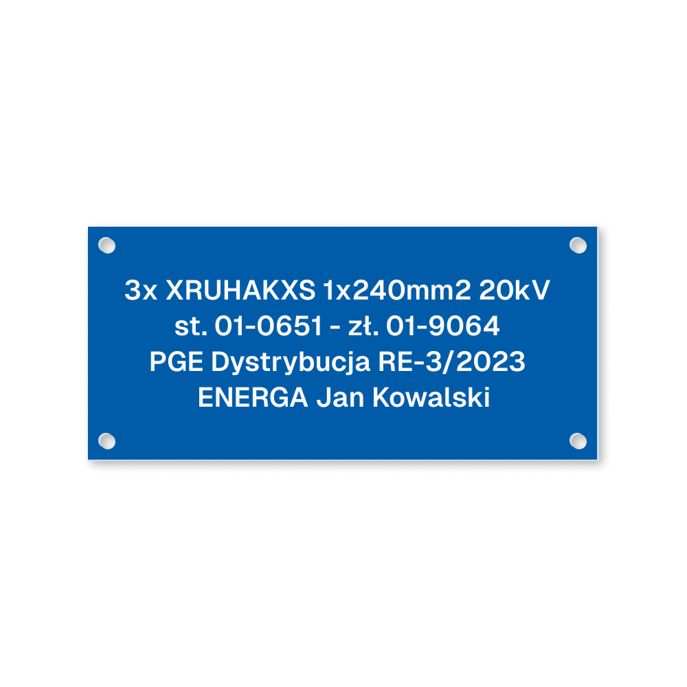 Trwała tabliczka znamionowa do maszyn