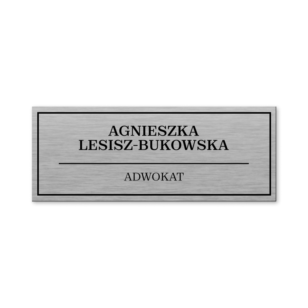Srebrna tabliczka imienna adwokata