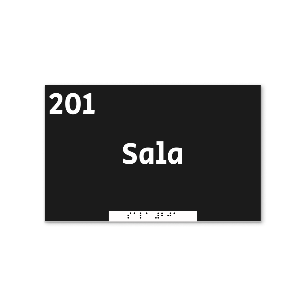 Tabliczka na drzwi do gabinetu z alfabetem Braille'a