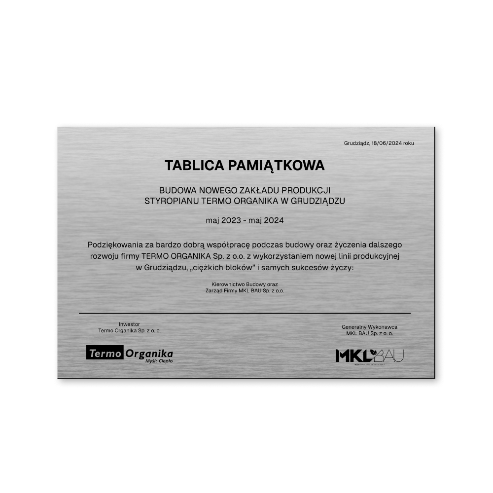 Tabliczka pamiątkowa z grawerem