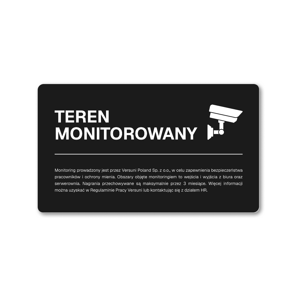 Tabliczka informacyjna zewnętrzna na ogrodzenie