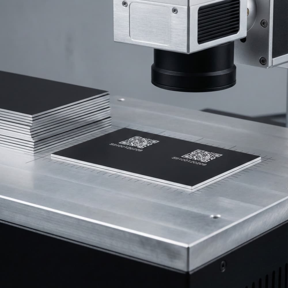 Stalowa suwmiarka i precyzyjnie obrobiony element metalowy na jasnym tle — symbol dokładności i powtarzalności w grawerowaniu.