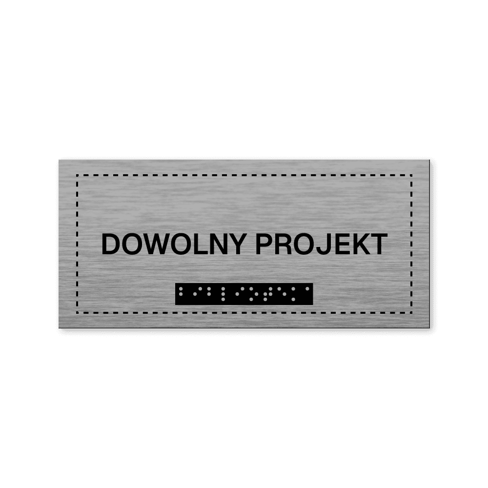 Indywidualny projekt tabliczki z laminatu grawerskiego z napisem w Braille'u