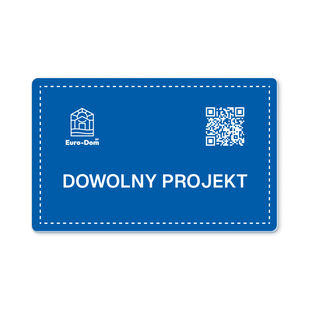 Niebieska tabliczka z grawerem i dowolnym projektem