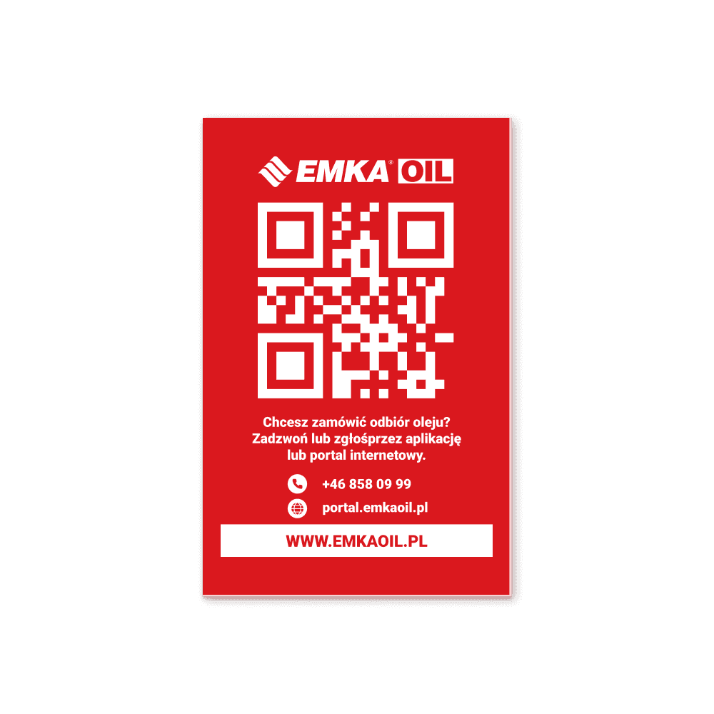 Elegancka tabliczka z kodem QR wykonana z laminatu grawerskiego, idealna do personalizacji prezentów lub upominków biznesowych.