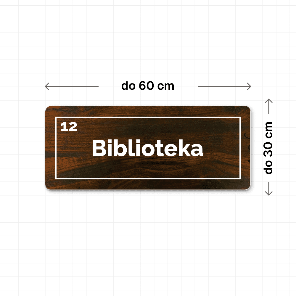 Tabliczka grawerowana na drzwi w kolorze drewna