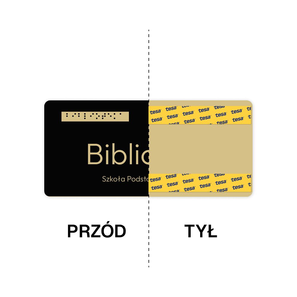 Montaż tabliczek z alfabetem Braille’a dla osób niewidomych na taśmie Tesa