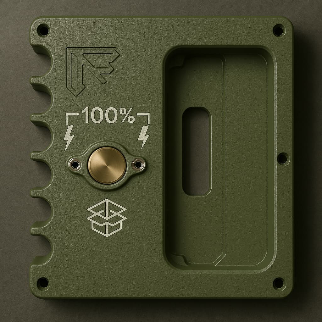 Metalowy panel urządzenia z grawerem laserowym