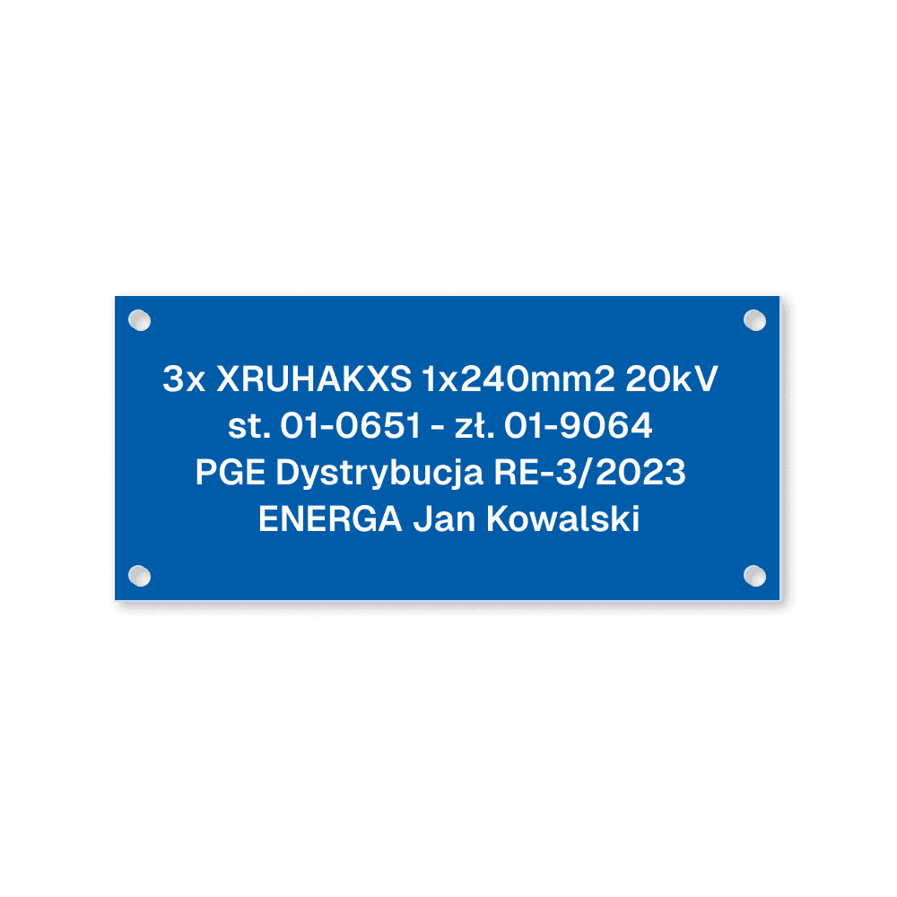 Trwała tabliczka znamionowa do maszyn