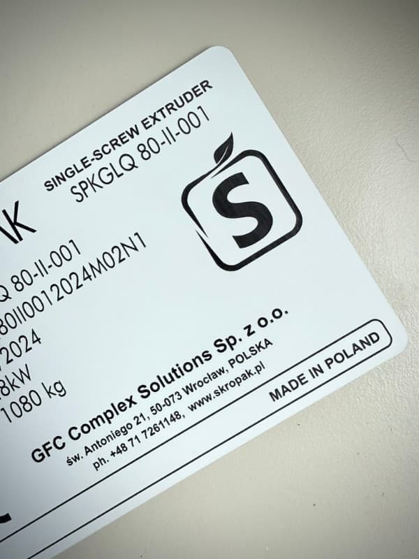 Tabliczka znamionowa grawerowana