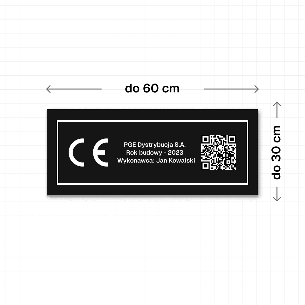 Tabliczka znamionowa samoprzylepna w dowolnym rozmiarze"