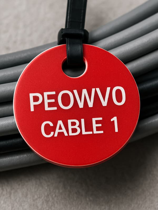 Grawerowana tabliczka opisowa do kabli