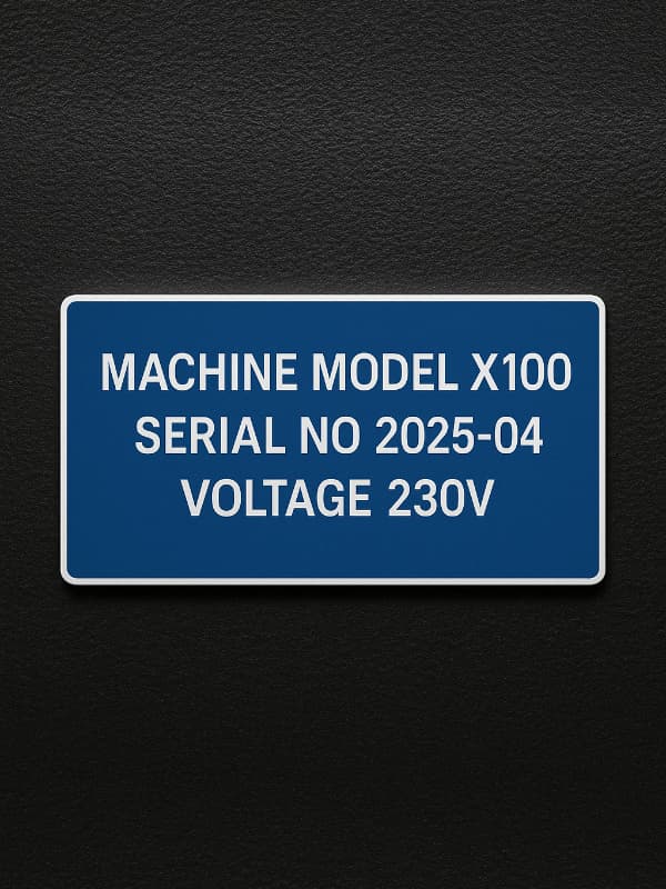 Tabliczka opisowa, znaminowa, grawerowana